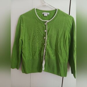 Green Button-Up Cardigan Sweater